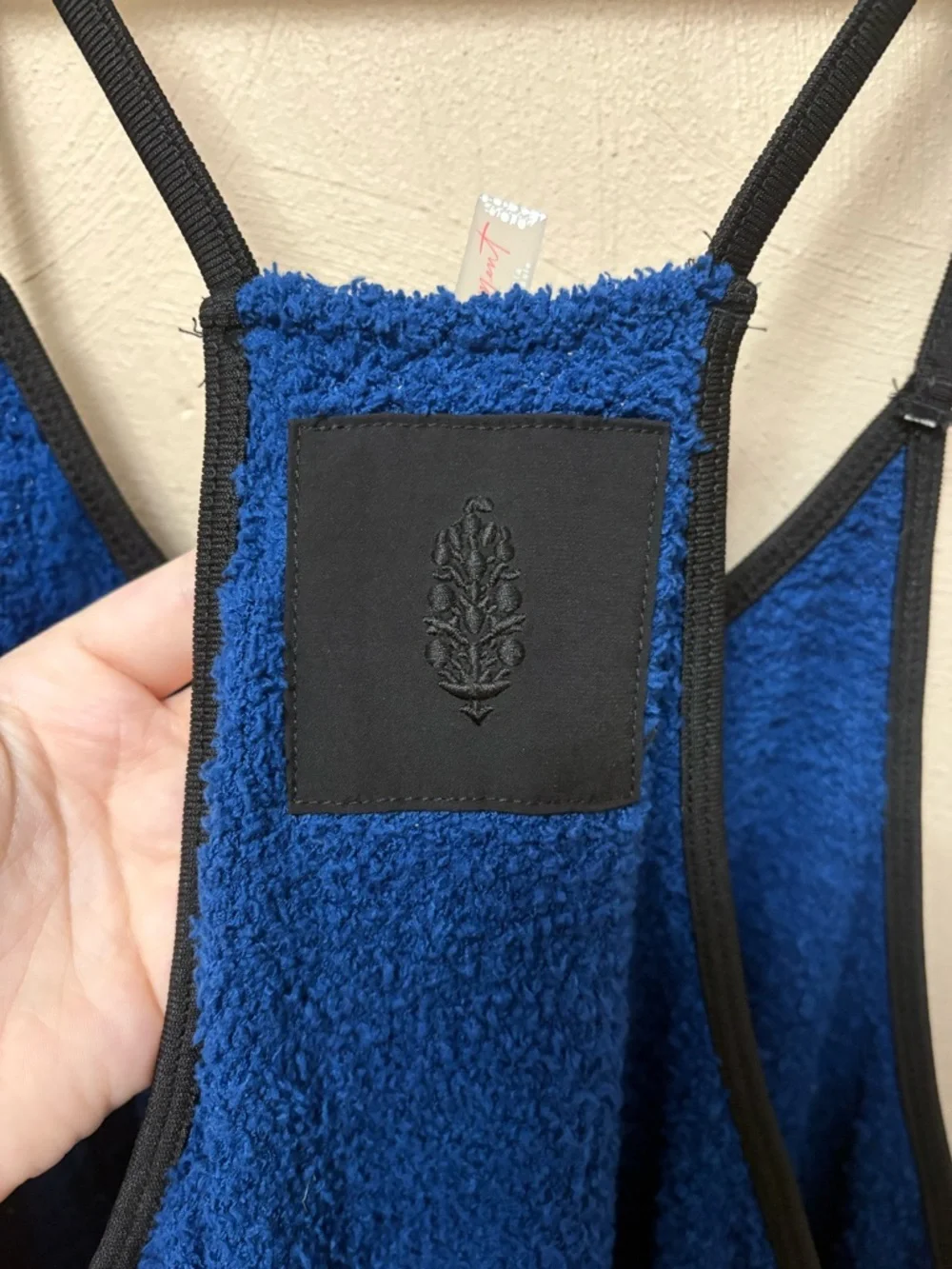 Free People Hot Shot Cuddle Up Fleece Onesie Jumpsuit Blue Black Size Small Rare